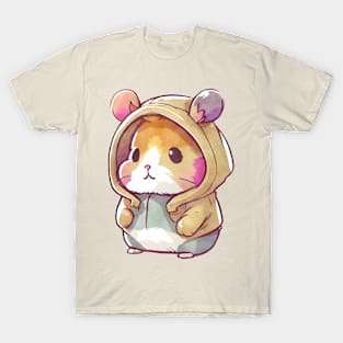 Cartoon Hamster Wearing Hoodie T-Shirt